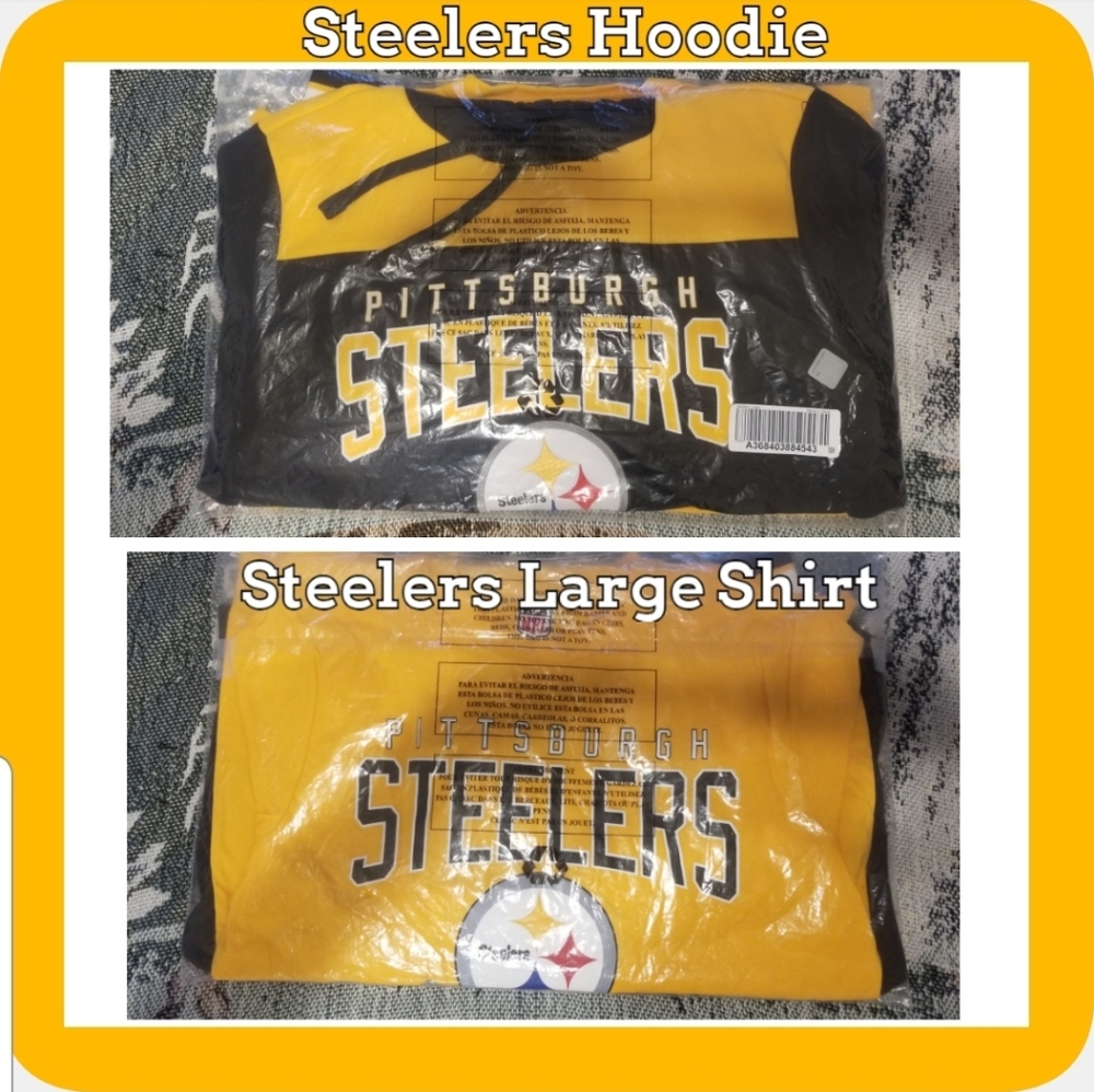 Steelers new large hoodie black & gold Pittsburgh